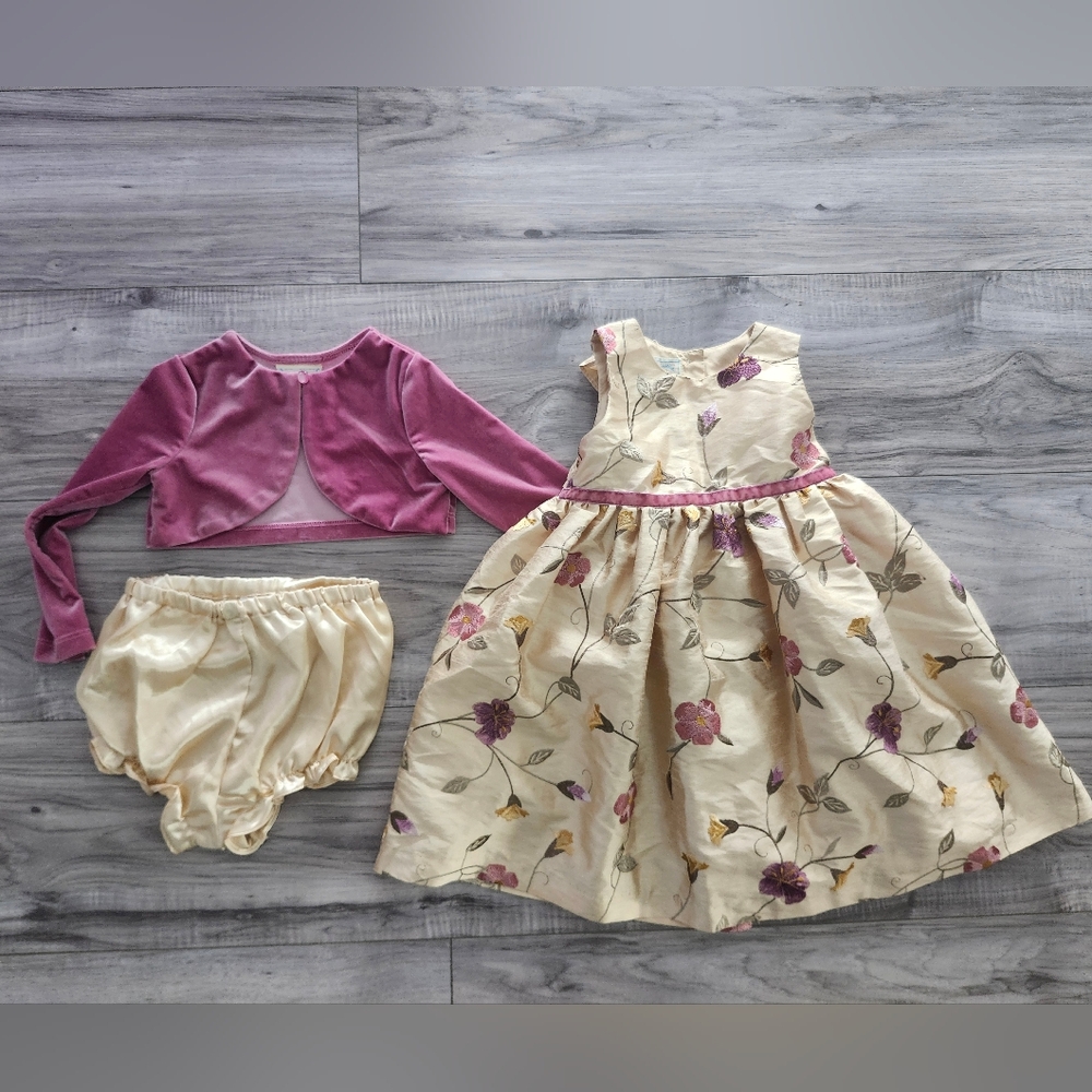 Marmellata Floral Dress Set with Pink Bolero
